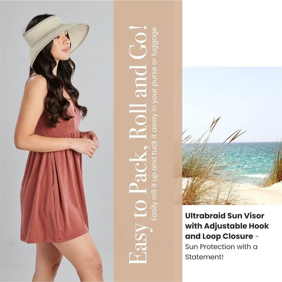 Women s Ultrabraid Visor with Ribbon Binding Sweatband Summer Hat
